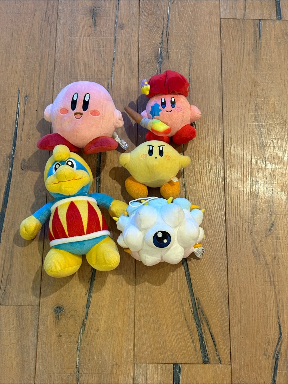 Kirby Plush Toy Bundle - Pink, Red, Yellow, Blue, White